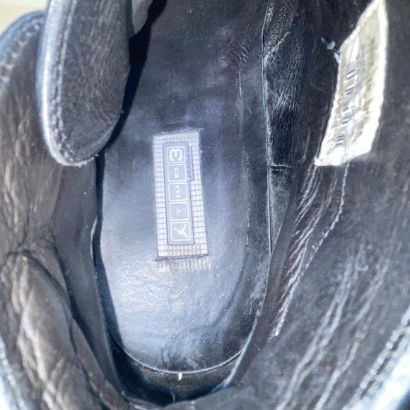 Air Jordan Men’s Black Leather Mid-Top Strapped Two3 Da’Catti Biker Boots Sz 12 - Picture 7 of 14